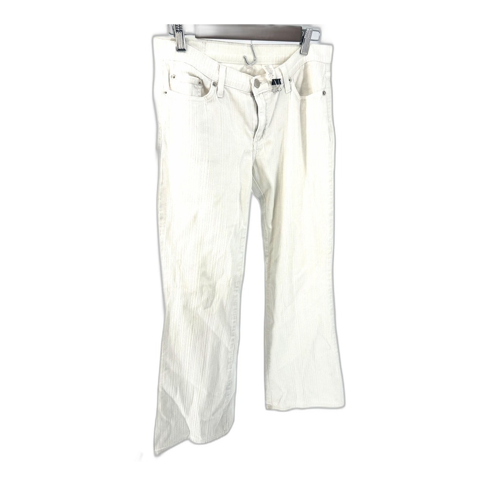 Judy Blue Corduroy Pants Womens 9 Cream White Made in USA Ribbed Flare Leg